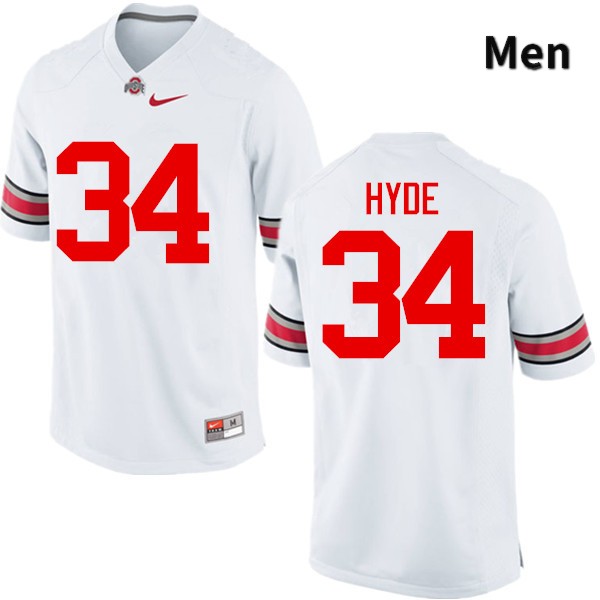 Ohio State Buckeyes Carlos Hyde Men's #34 White Game Stitched College Football Jersey